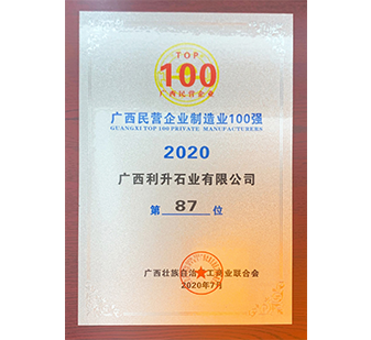 2020广西民营企业制造业100强